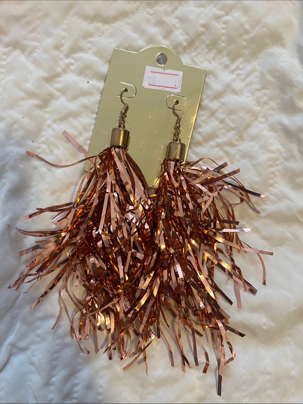 Rose Gold Tinsel Drop Earrings - Women Accessories